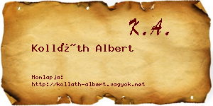 Kolláth Albert névjegykártya