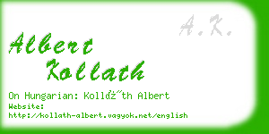 albert kollath business card